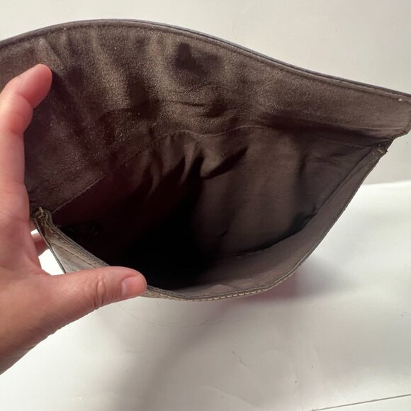 Distressed Fossil Leather Zipper Pouch Purse Wallet 54 Factory Machines 51248 - Picture 6 of 11